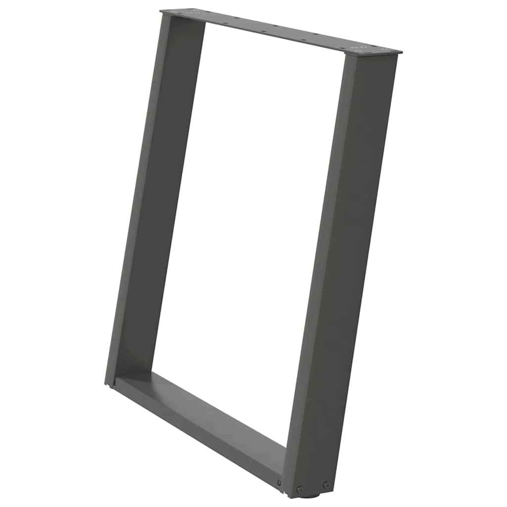 2 db antracit acél étkezőasztal lábak u-alakú 80x(72-73) cm