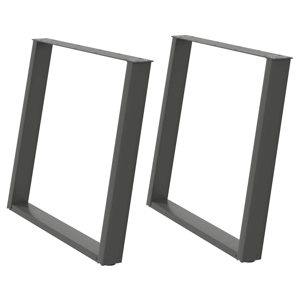 2 db antracit acél étkezőasztal lábak u-alakú 90x(72-73) cm