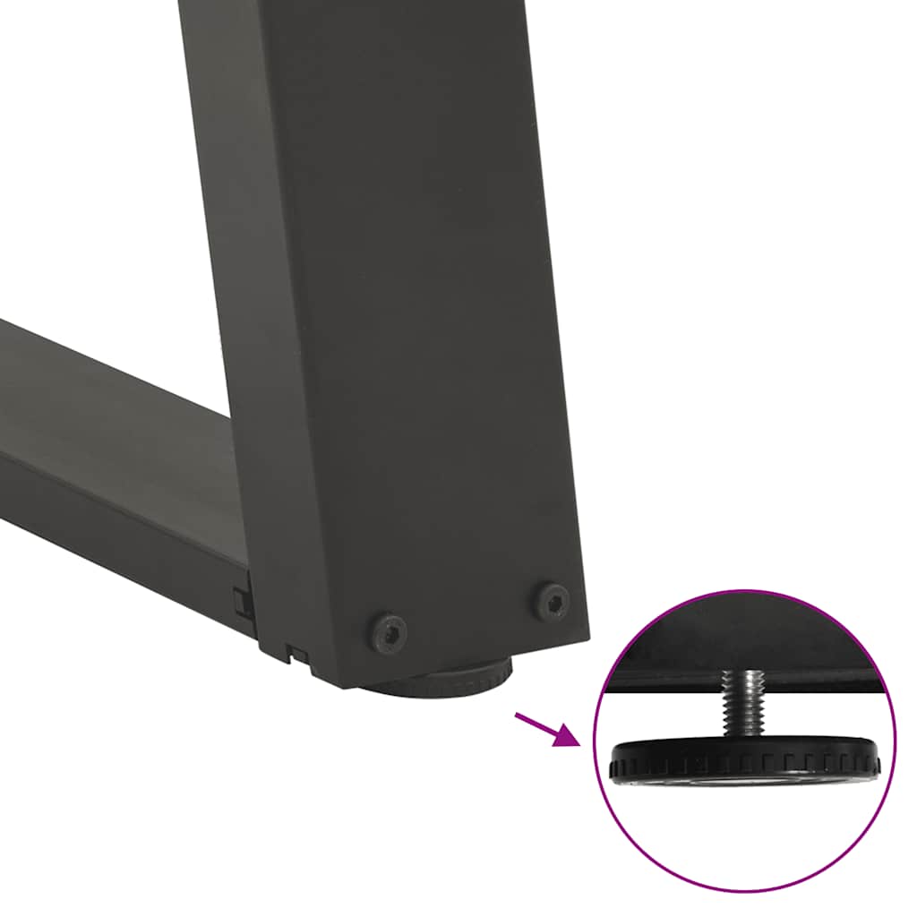 2 db antracit acél étkezőasztal lábak u-alakú 90x(72-73) cm