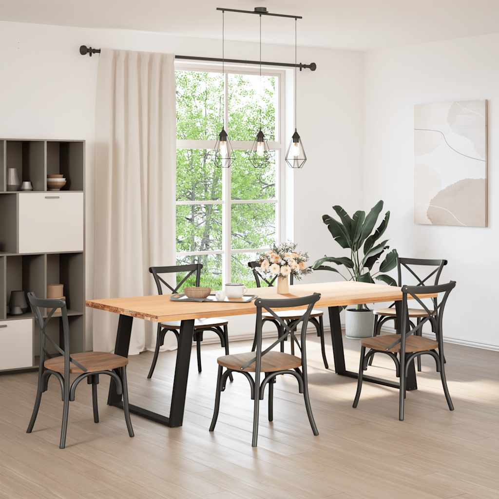 2 db fekete acél étkezőasztal lábak u-alakú 100x(72-73) cm