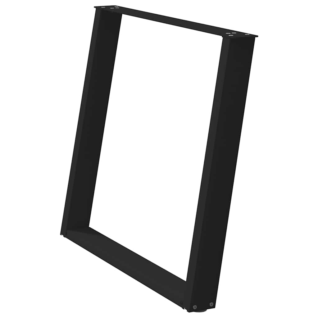 2 db fekete acél étkezőasztal lábak u-alakú 100x(72-73) cm