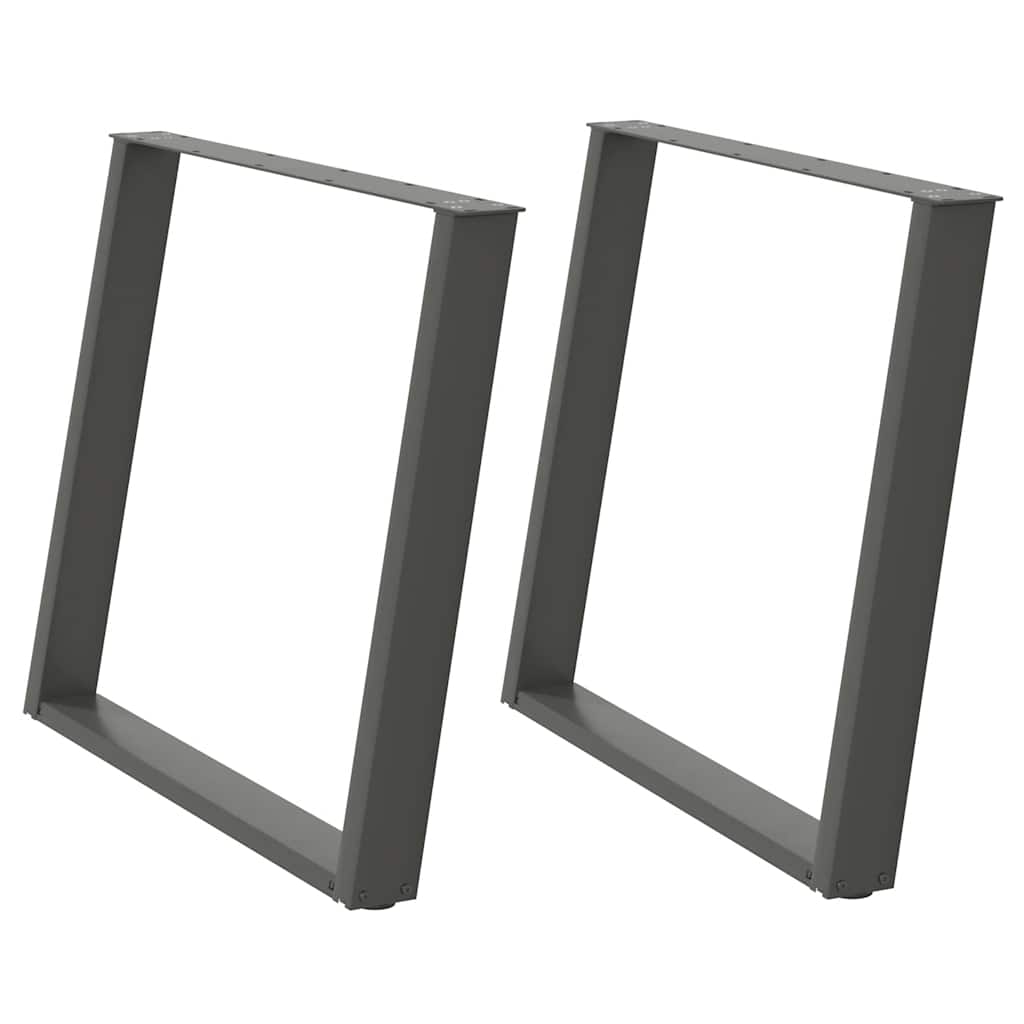 Étkezőasztal lábak u-alakú 2 db antracit 100x(72-73) cm acél