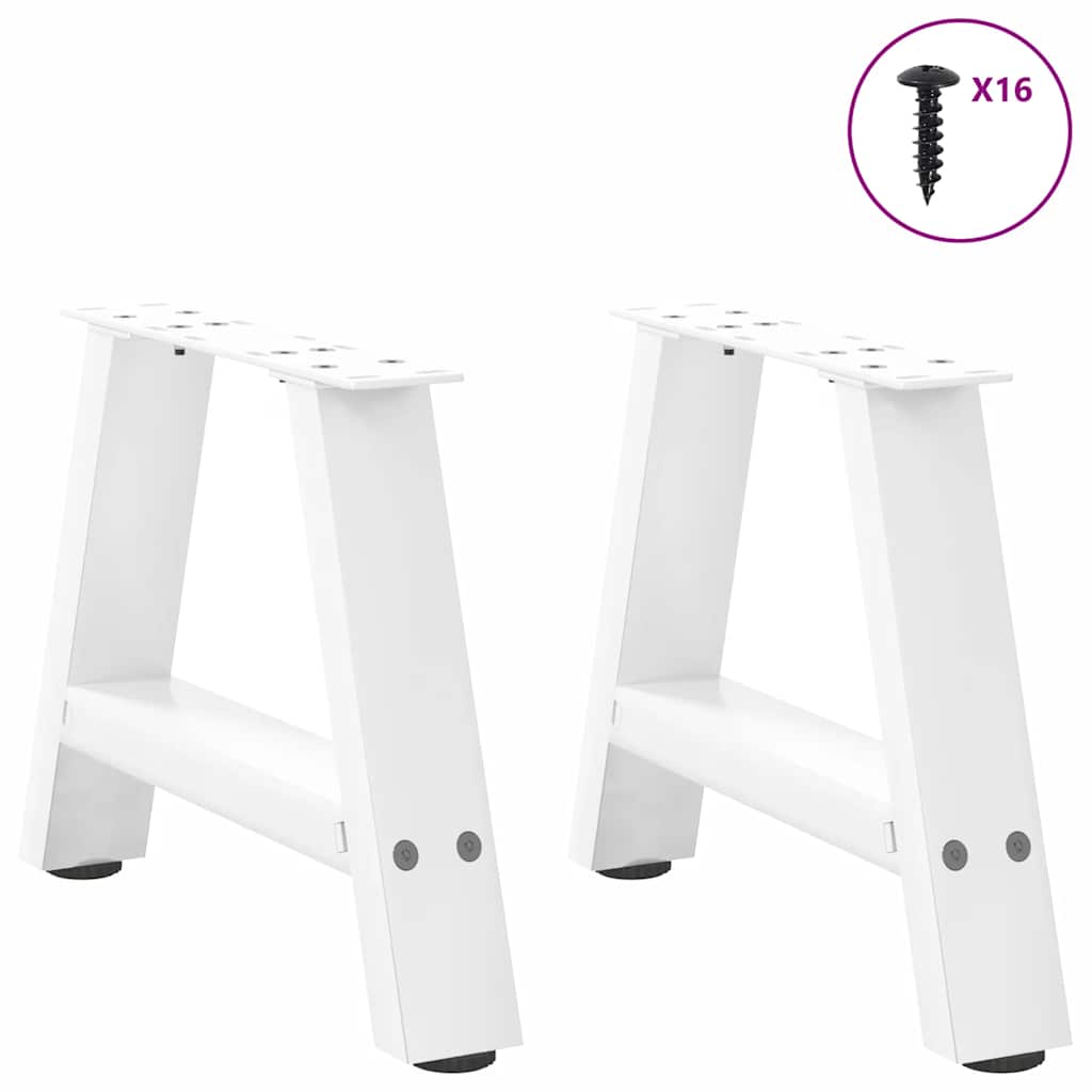 2 db fehér acél dohányzóasztal lábak a-alakú 30x(30-31) cm