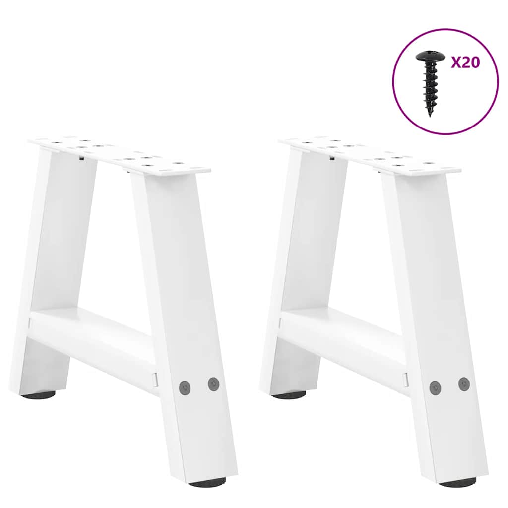 2 db fehér acél dohányzóasztal lábak a-alakú 40x(30-31) cm
