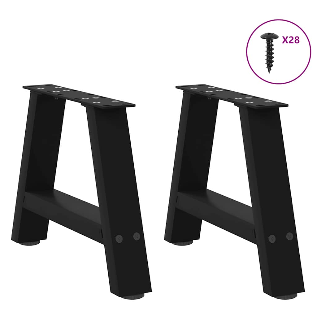 2 db acél fekete dohányzóasztal lábak a-alakú 50x(30-31) cm