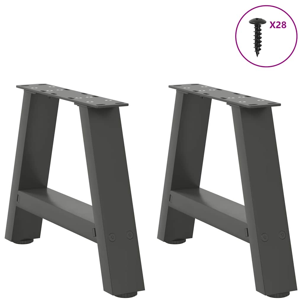 2 db antracit acél dohányzóasztal lábak a-alakú 50x(30-31) cm
