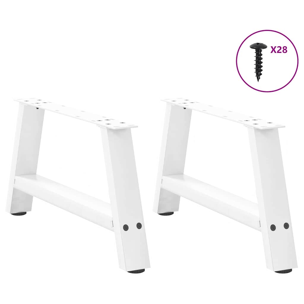 2 db fehér acél dohányzóasztal lábak a-alakú 60x(30-31) cm