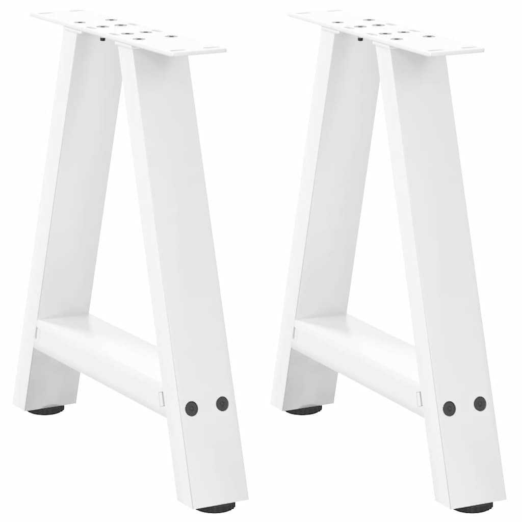 2 db fehér acél dohányzóasztal lábak a-alakú 50x(42-43) cm