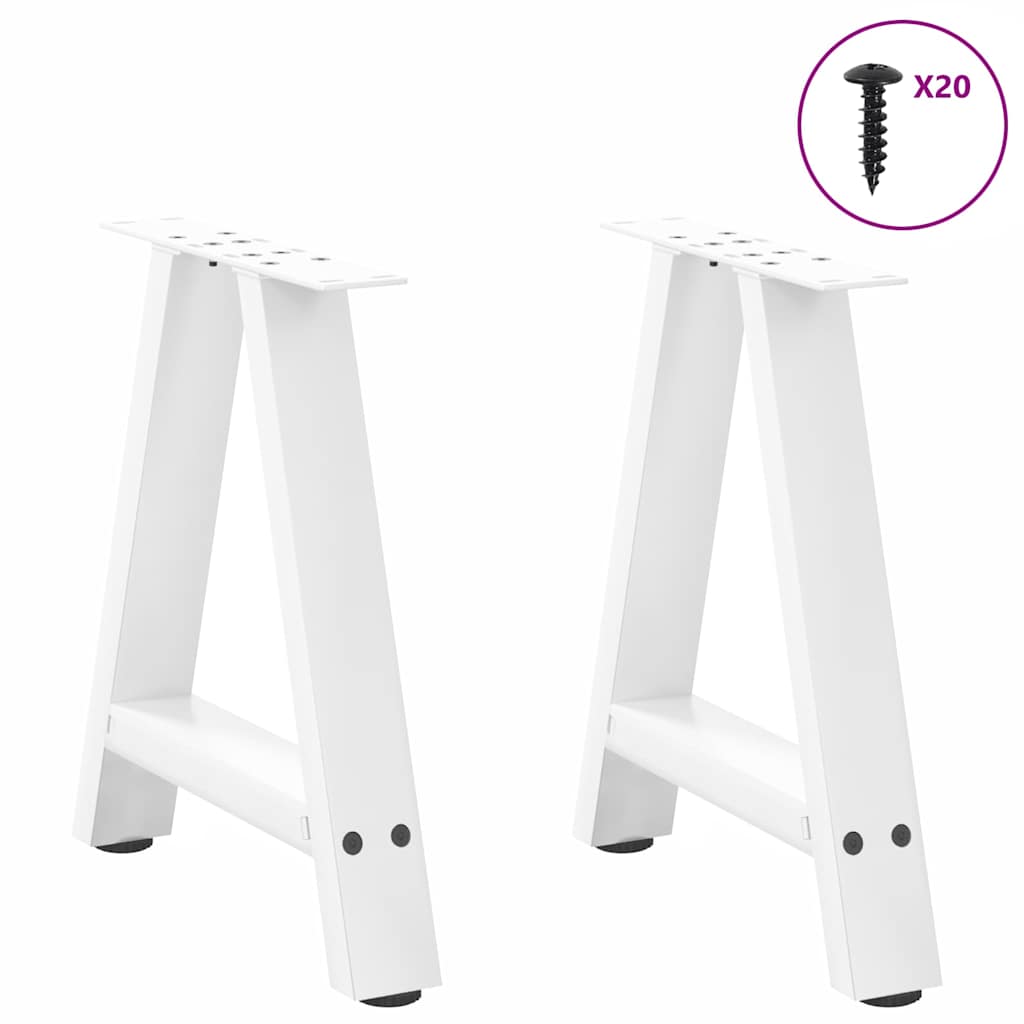 2 db fehér acél dohányzóasztal lábak a-alakú 50x(42-43) cm