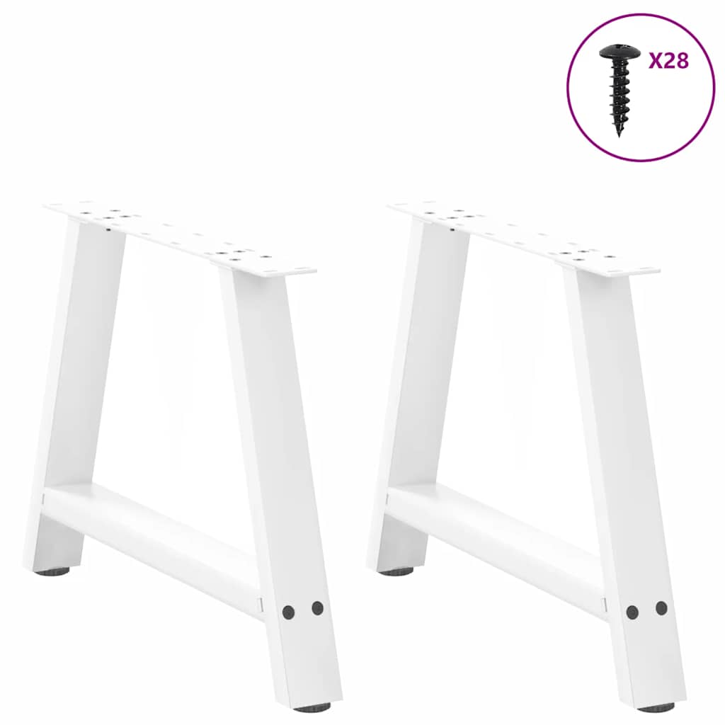 2 db fehér acél dohányzóasztal lábak a-alakú 60x(42-43) cm