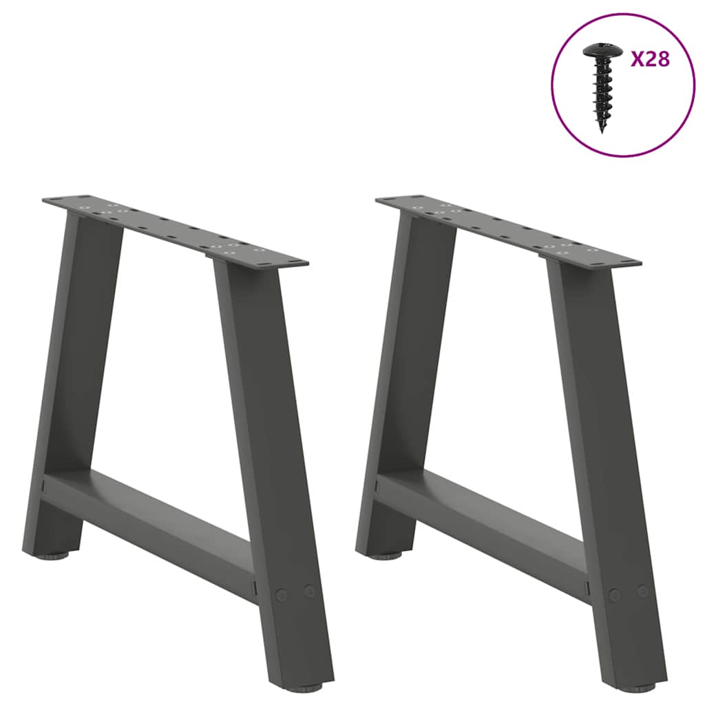 2 db antracit acél dohányzóasztal lábak a-alakú 60x(42-43) cm
