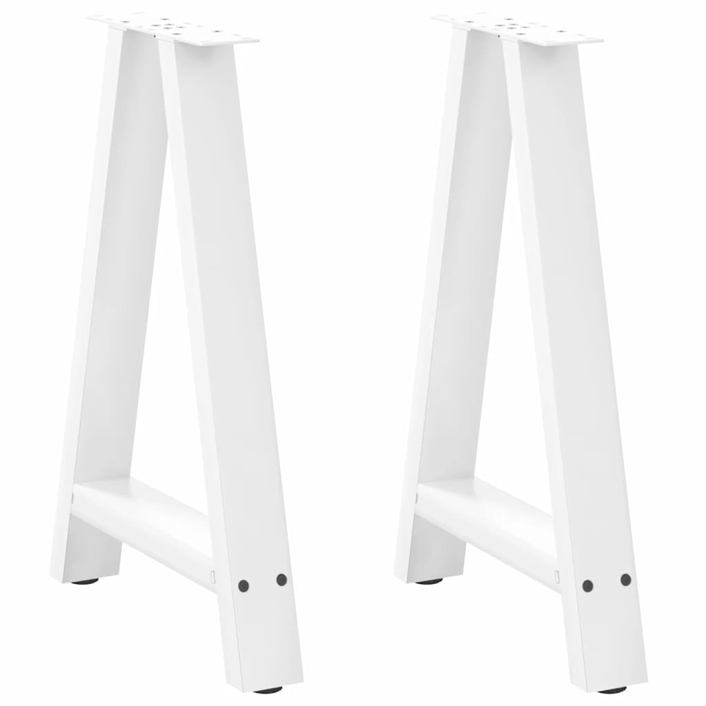 2 db fehér acél dohányzóasztal lábak a-alakú 60x(72-73) cm