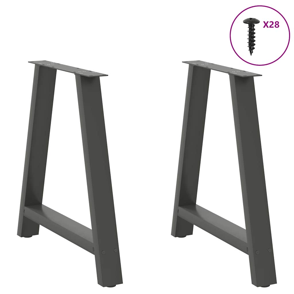 2 db antracit acél dohányzóasztal lábak a-alakú 80x(72-73) cm