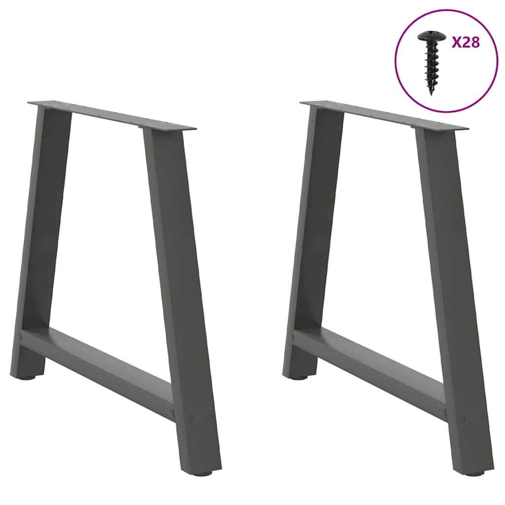 2 db antracit acél dohányzóasztal lábak a-alakú 90x(72-73) cm