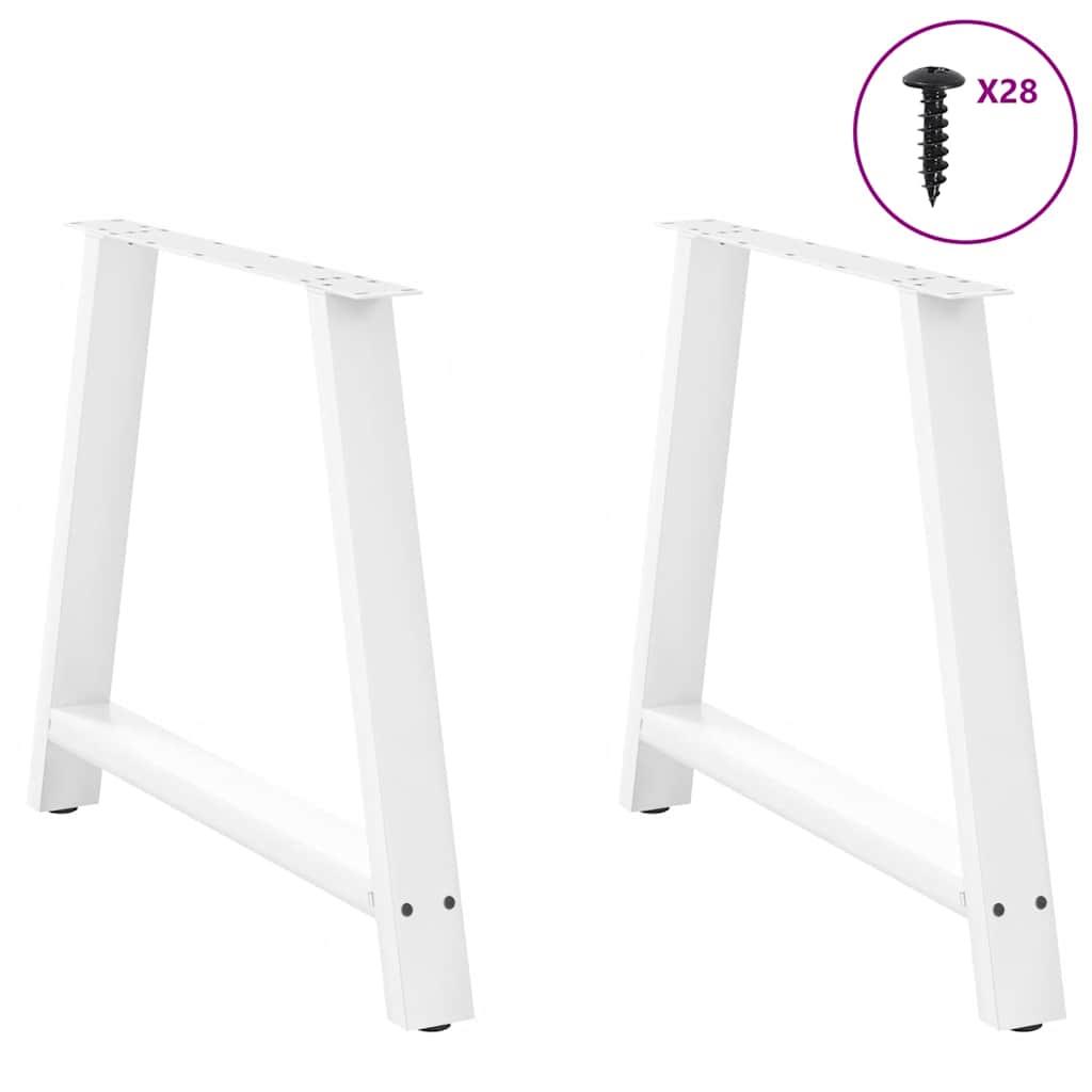 2 db fehér acél dohányzóasztal lábak a-alakú 100x(72-73) cm