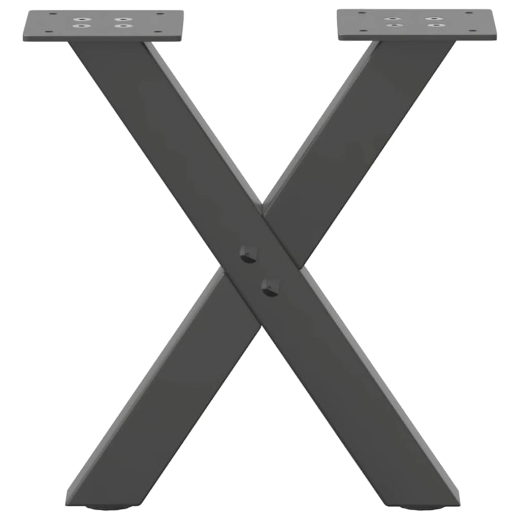 2 db antracit acél dohányzóasztal lábak x-alakú 30x(30-31) cm