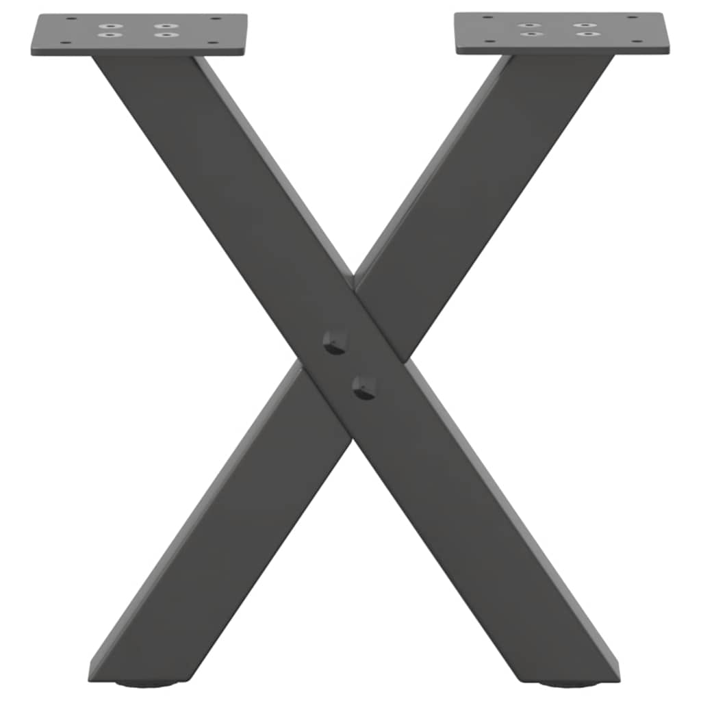 2 db antracit acél dohányzóasztal lábak x-alakú 40x(30-31) cm