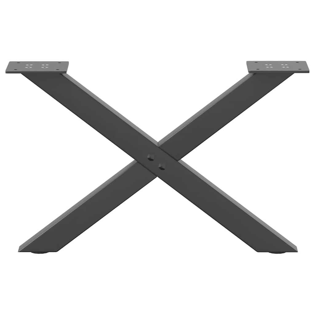 2 db antracit acél dohányzóasztal lábak x-alakú 50x(30-31) cm