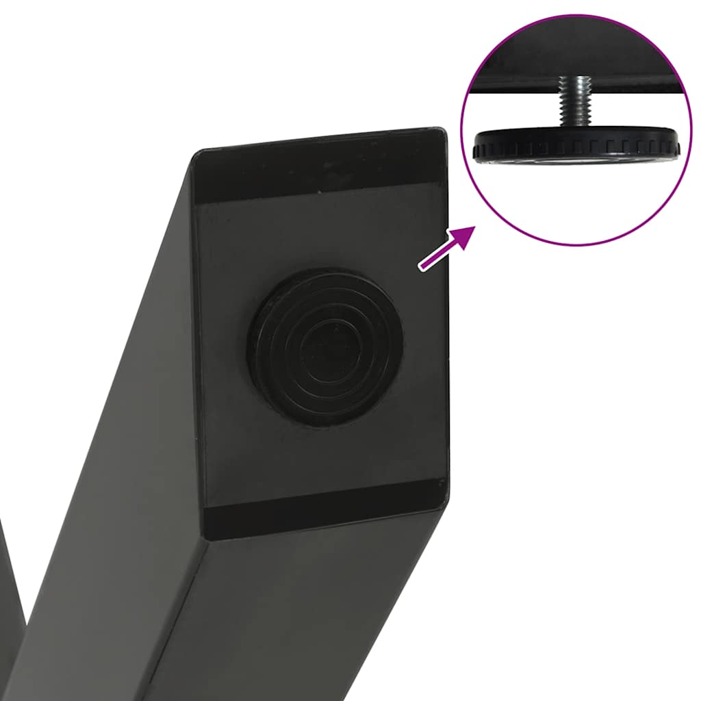 2 db antracit acél dohányzóasztal lábak x-alakú 50x(30-31) cm