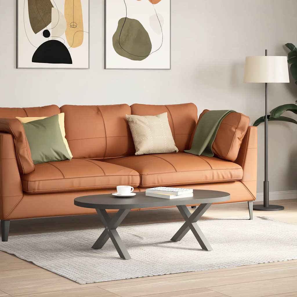 2 db antracit acél dohányzóasztal lábak x-alakú 60x(30-31) cm