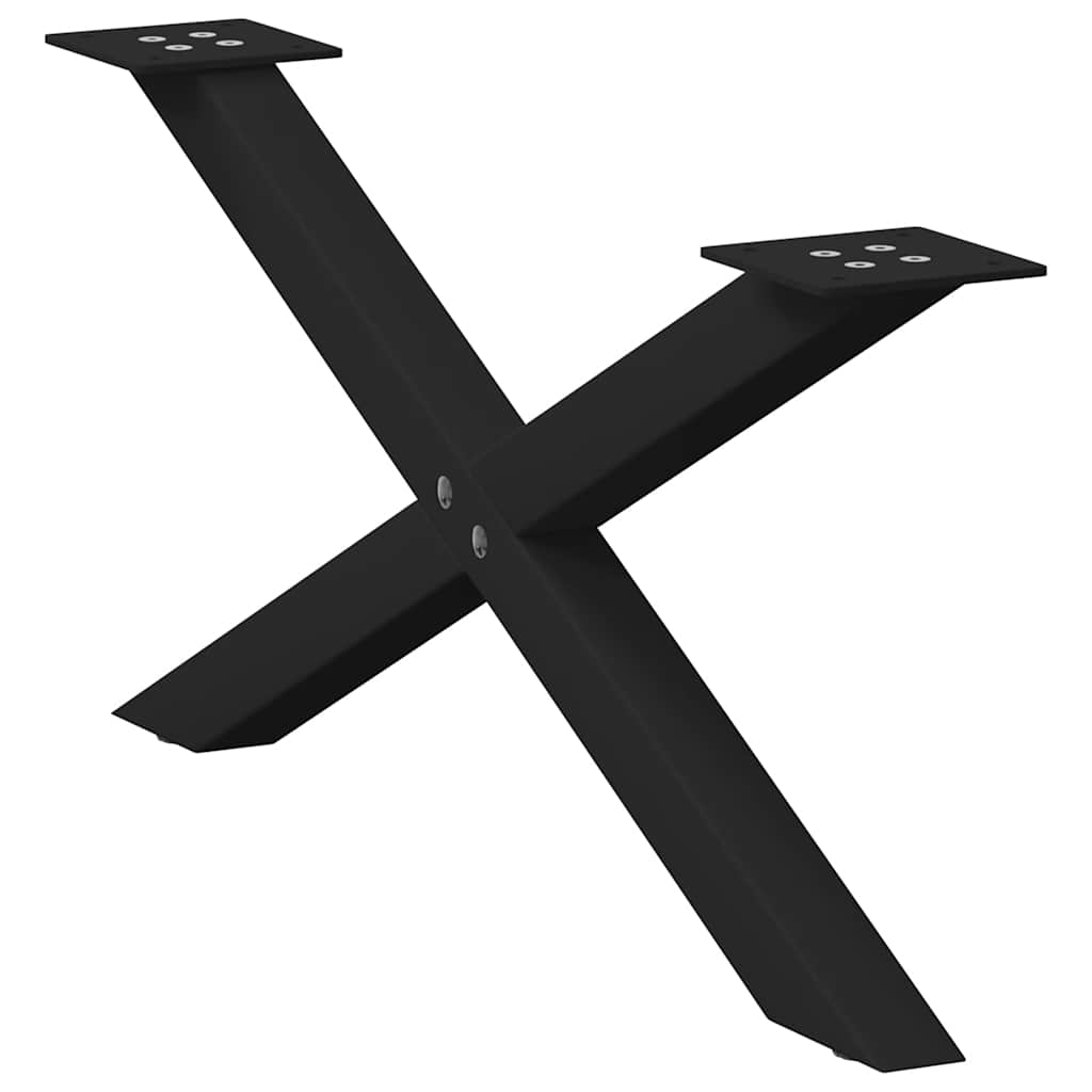 2 db acél fekete dohányzóasztal lábak x-alakú 70x(30-31) cm 2 db acél fekete dohányzóasztal lábak x-alakú 70x(30-31) cm