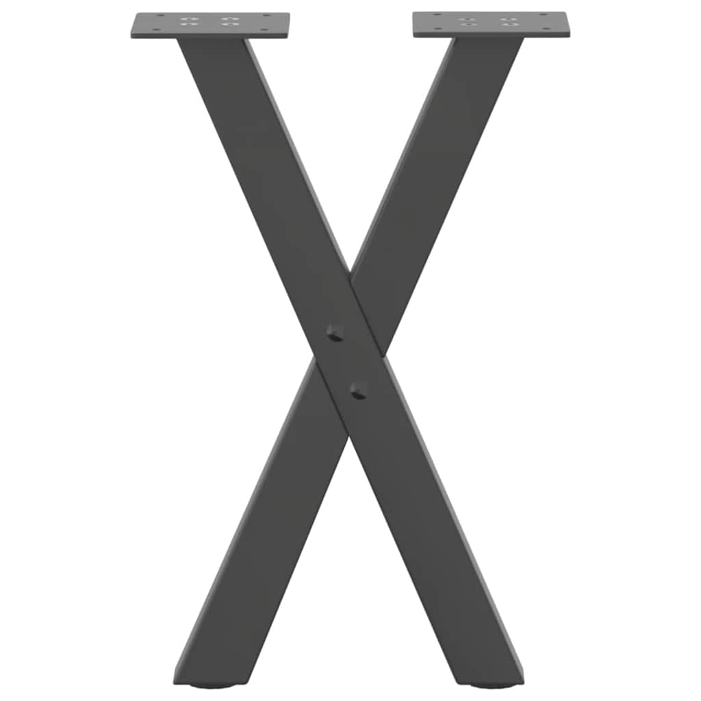 2 db antracit acél dohányzóasztal lábak x-alakú 28x(42-43) cm