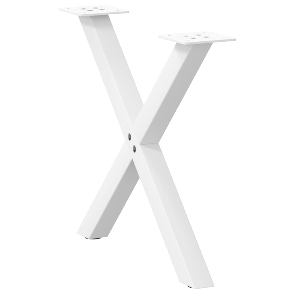 2 db fehér acél dohányzóasztal lábak x-alakú 60x(42-43) cm