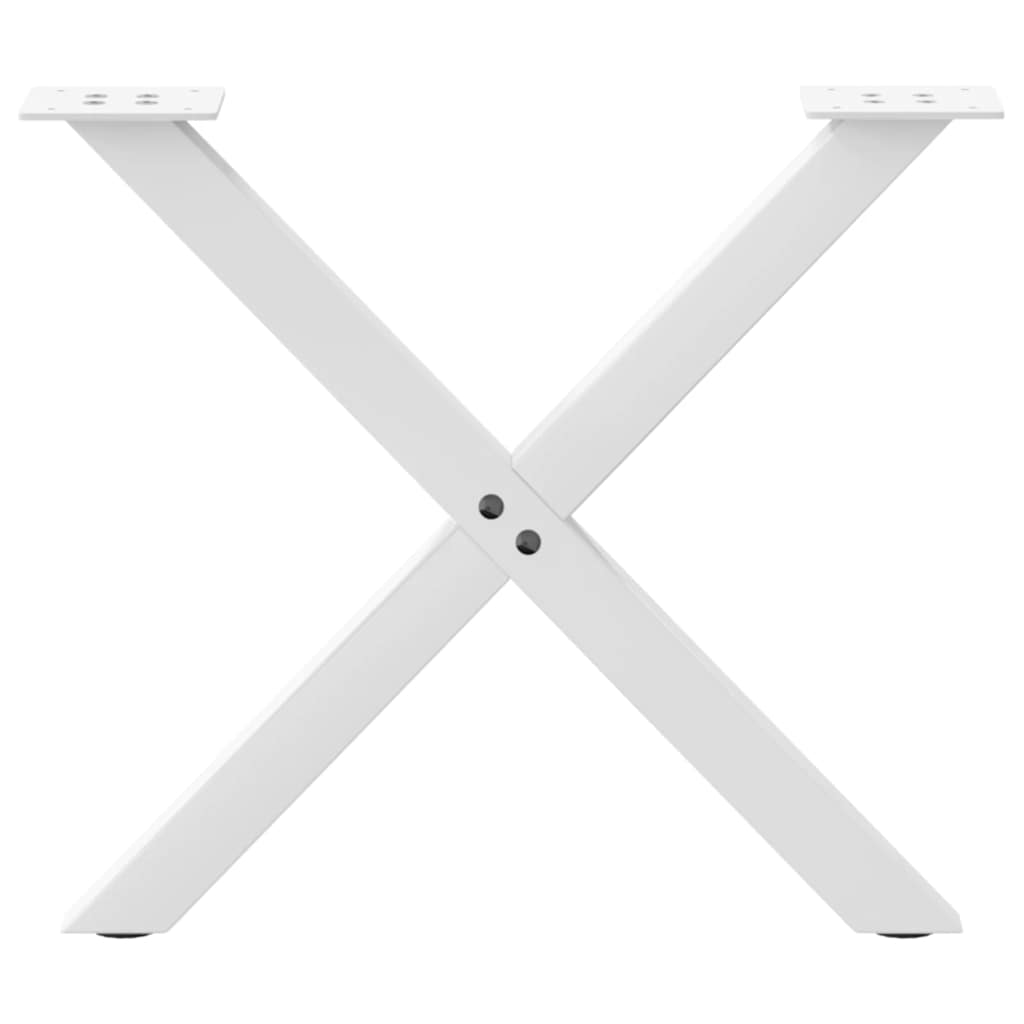 2 db fehér acél dohányzóasztal lábak x-alakú 60x(42-43) cm