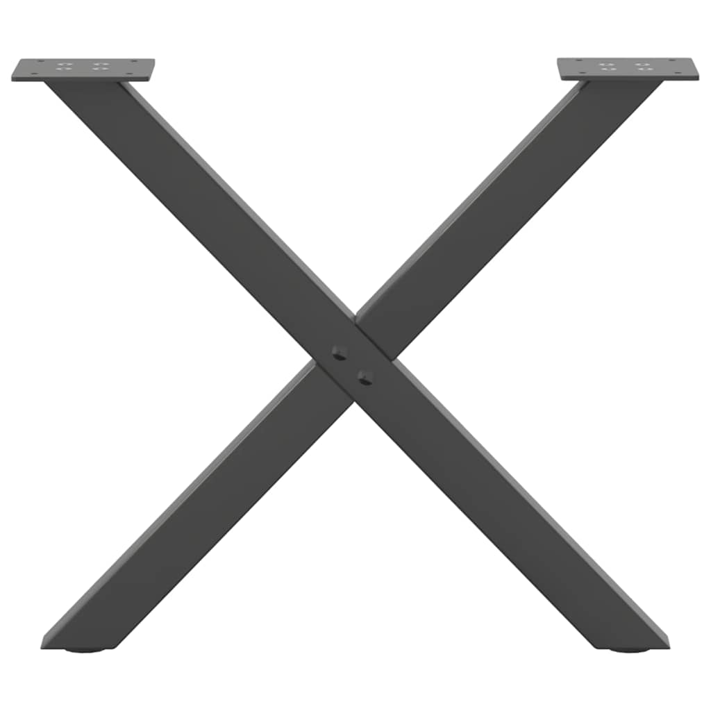 2 db antracit acél dohányzóasztal lábak x-alakú 60x(42-43) cm
