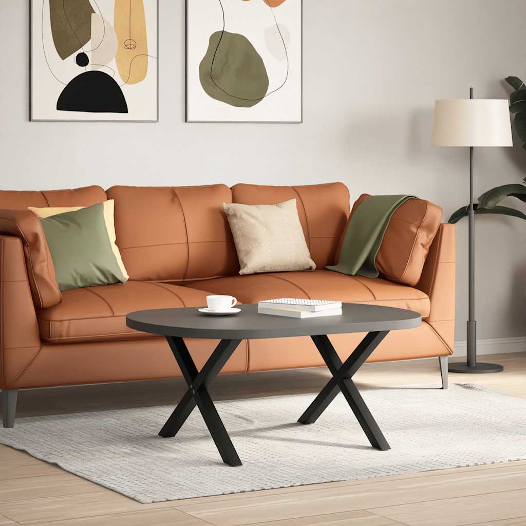 2 db acél fekete dohányzóasztal lábak x-alakú 70x(42-43) cm