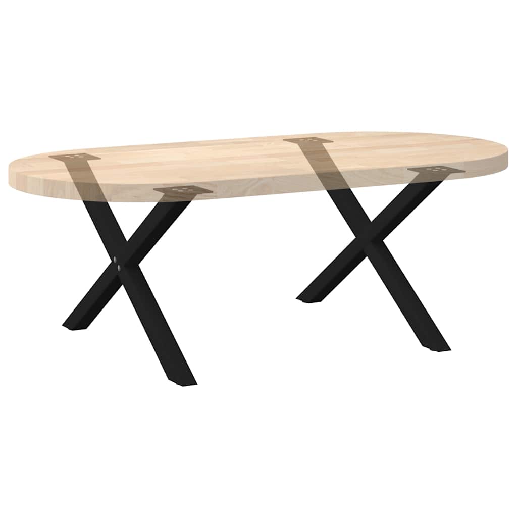 2 db acél fekete dohányzóasztal lábak x-alakú 70x(42-43) cm