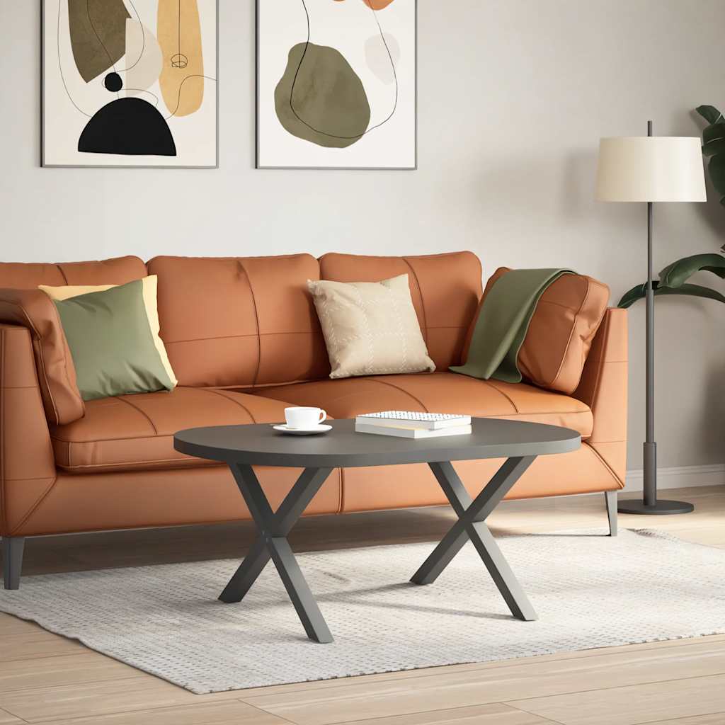 2 db antracit acél dohányzóasztal lábak x-alakú 70x(42-43) cm