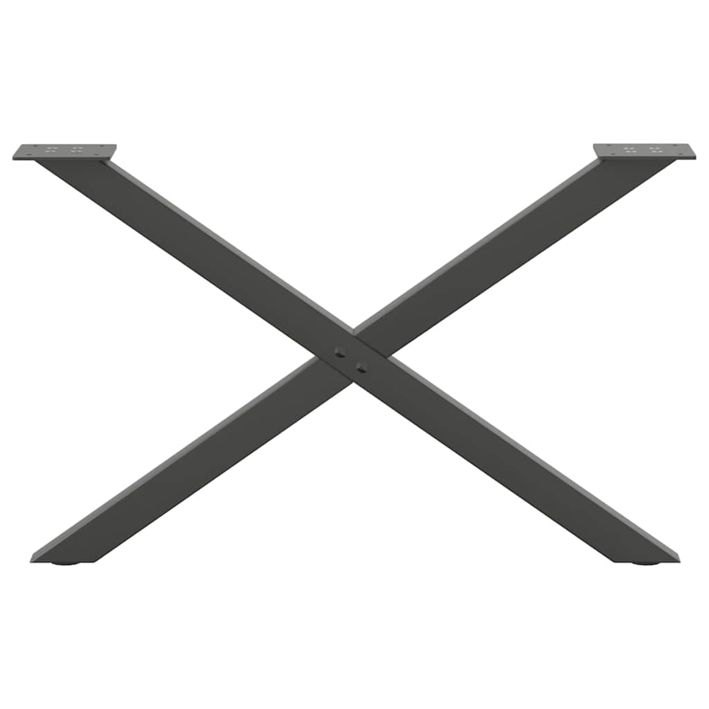 2 db antracit acél dohányzóasztal lábak x-alakú 70x(42-43) cm