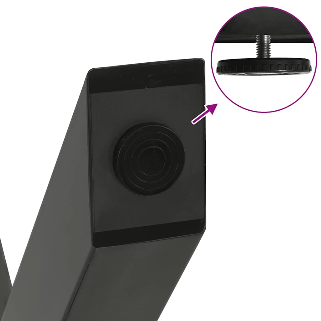 2 db antracit acél étkezőasztal lábak x-alakú 50x(72-73) cm