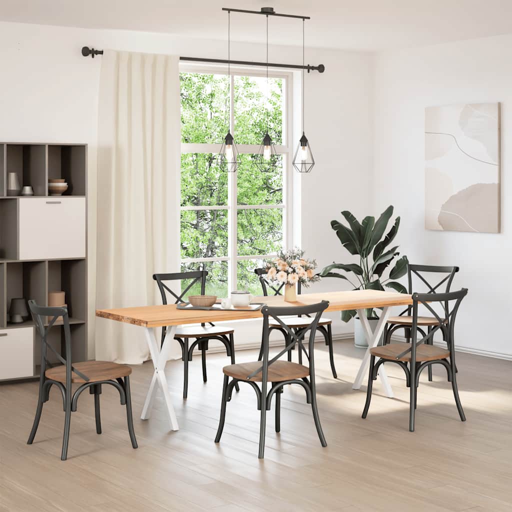 2 db fehér acél étkezőasztal lábak x-alakú 60x(72-73) cm