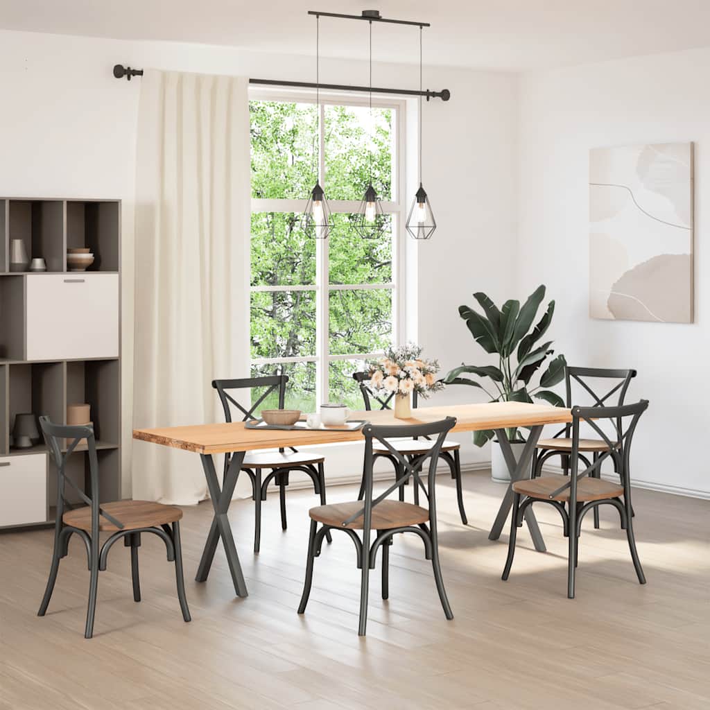 2 db antracit acél étkezőasztal lábak x-alakú 60x(72-73) cm
