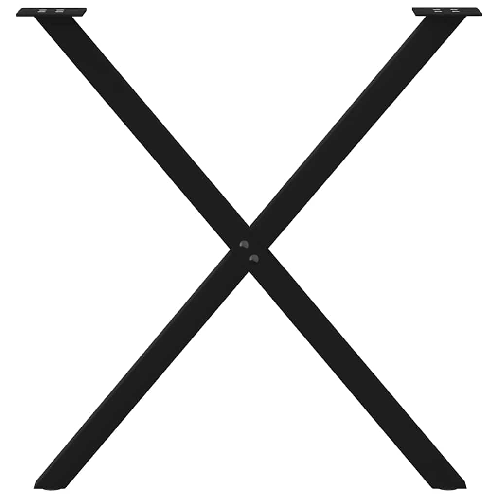 2 db x alakú étkezőasztal láb fekete, 70 x (72-73) cm acél