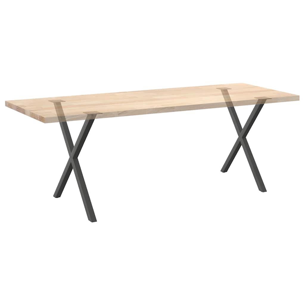 2 db antracit acél étkezőasztal lábak x-alakú 70x(72-73) cm