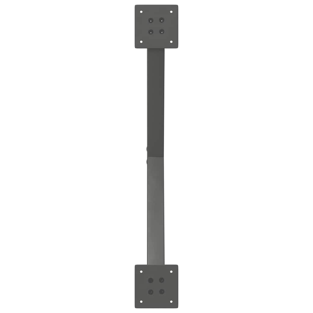 2 db antracit acél étkezőasztal lábak x-alakú 80x(72-73) cm