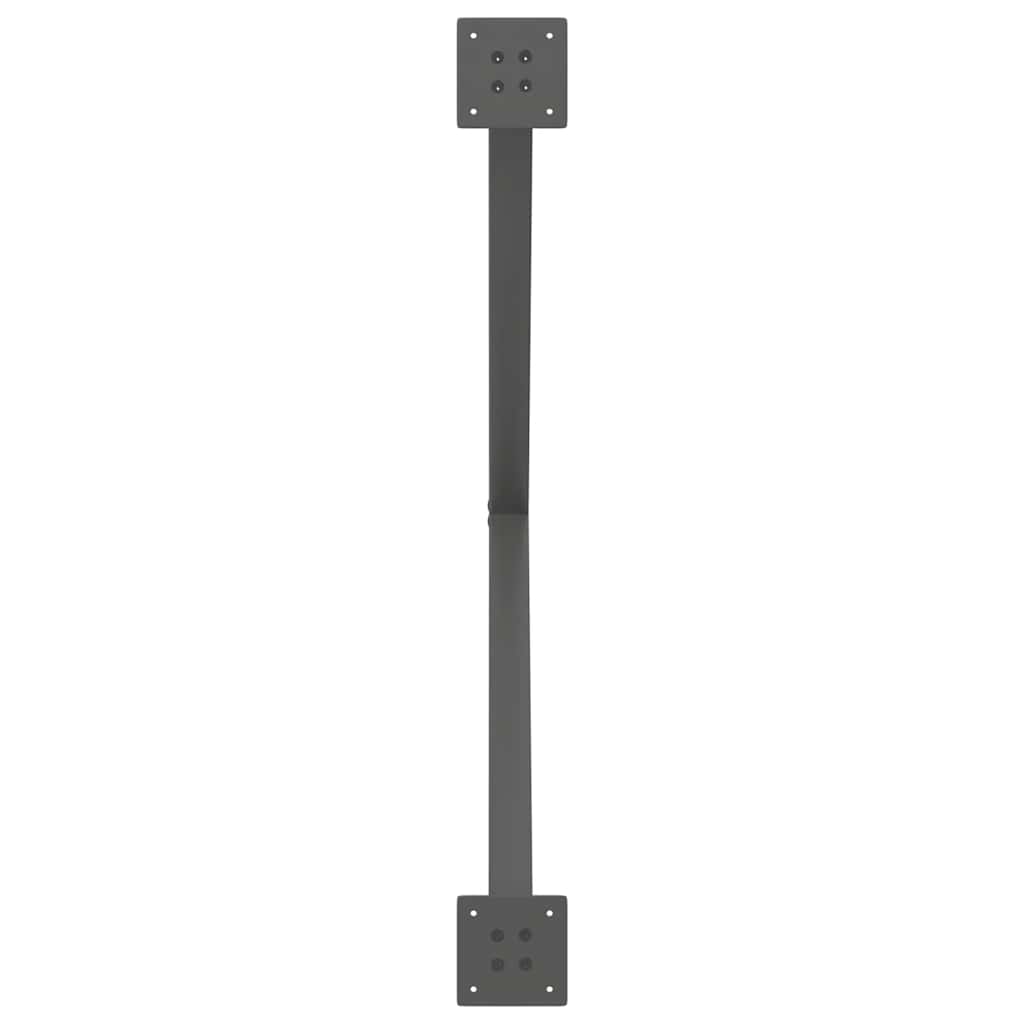 2 db antracit acél étkezőasztal lábak x-alakú 90x(72-73) cm