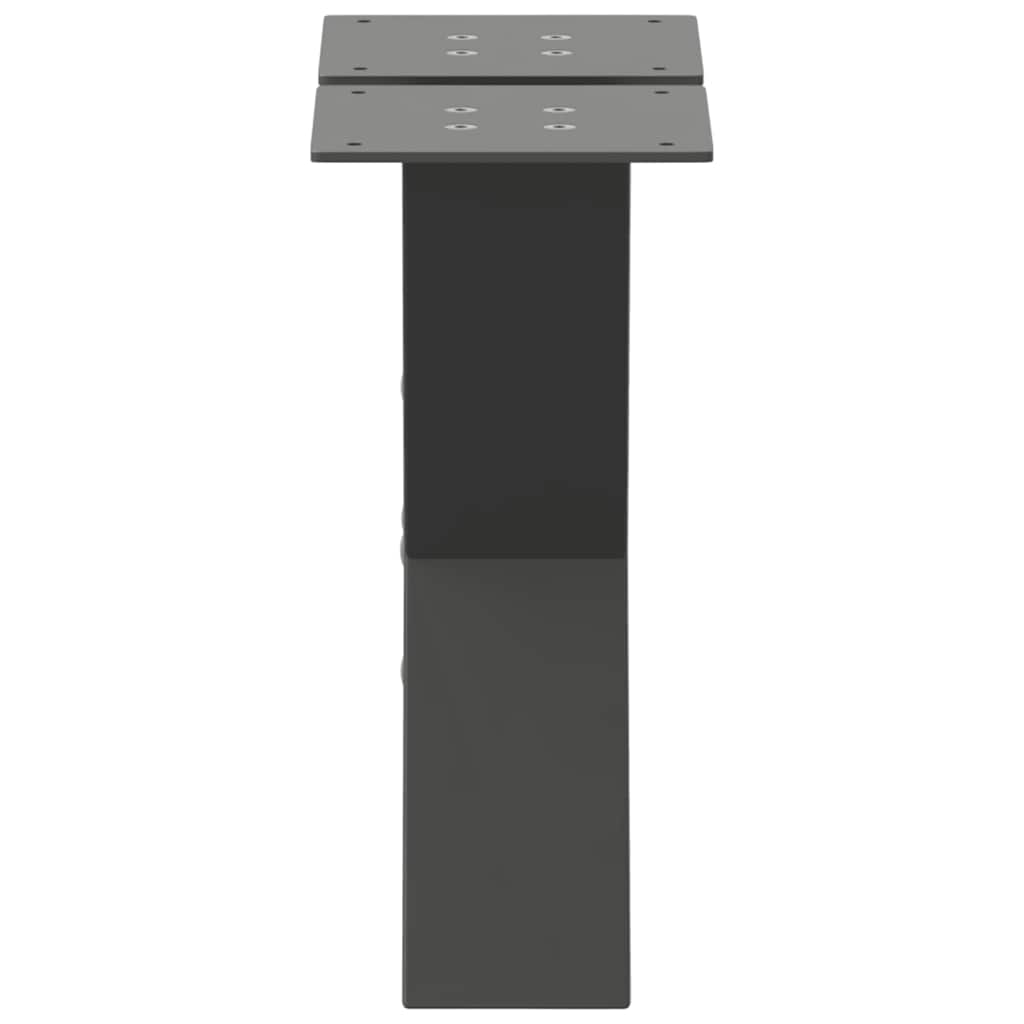 2 db antracit acél dohányzóasztal lábak x-alakú 40x(30-31) cm