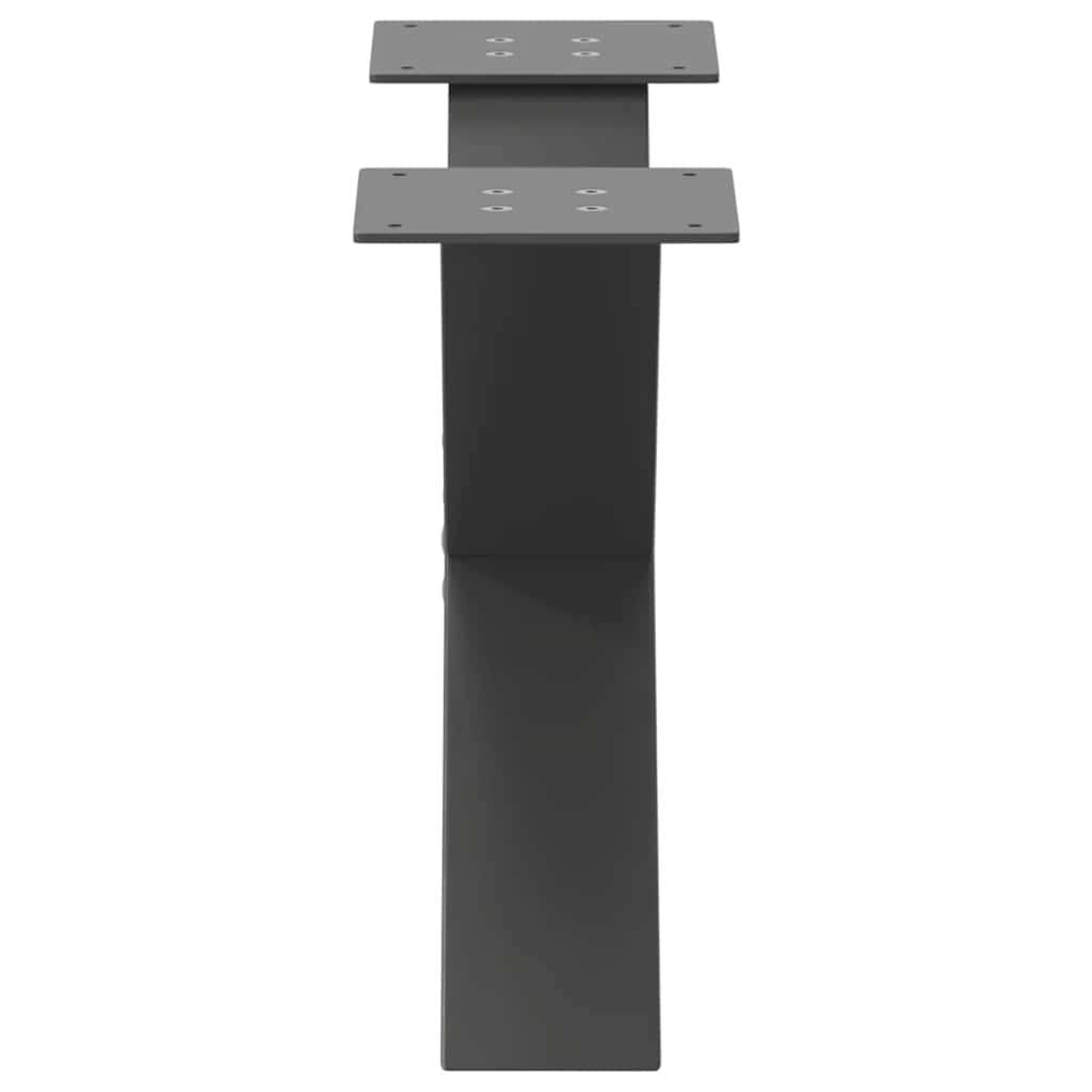 2 db antracit acél dohányzóasztal lábak x-alakú 50x(30-31) cm