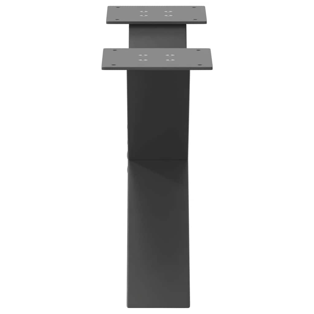 2 db antracit acél dohányzóasztal lábak x-alakú 60x(30-31) cm