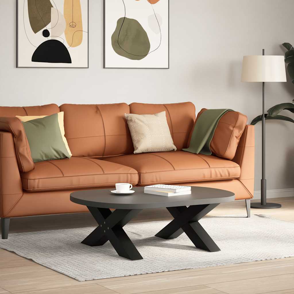 2 db acél fekete dohányzóasztal lábak x-alakú 70x(30-31) cm