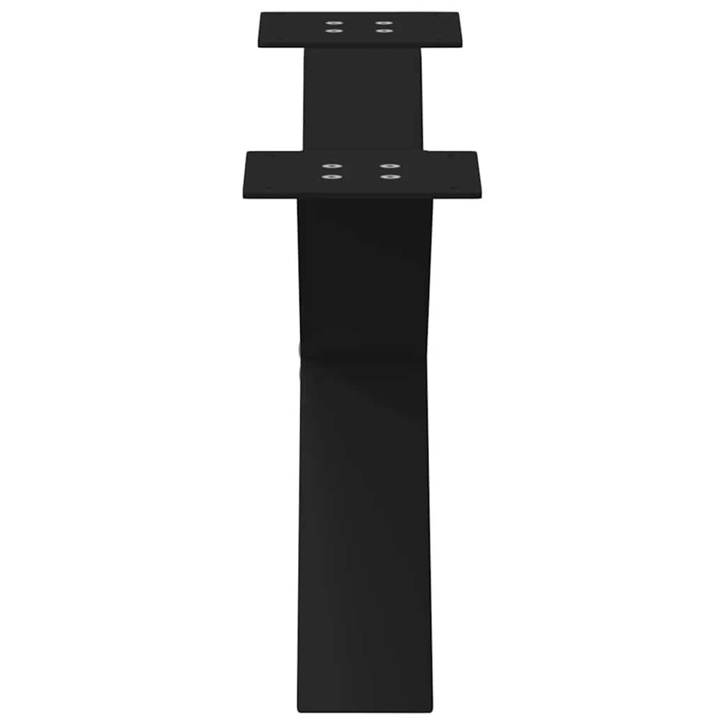 2 db acél fekete dohányzóasztal lábak x-alakú 70x(30-31) cm