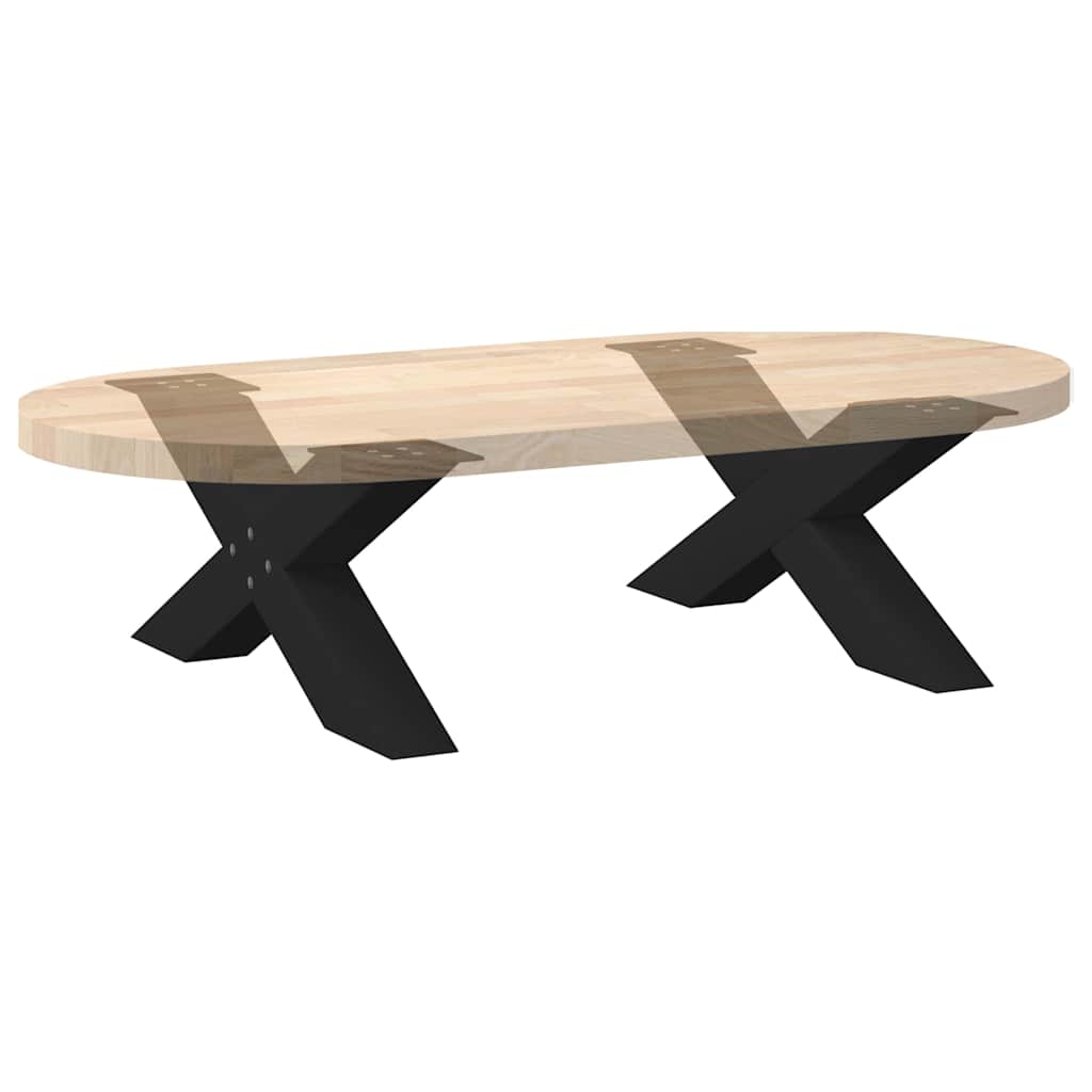 2 db acél fekete dohányzóasztal lábak x-alakú 70x(30-31) cm