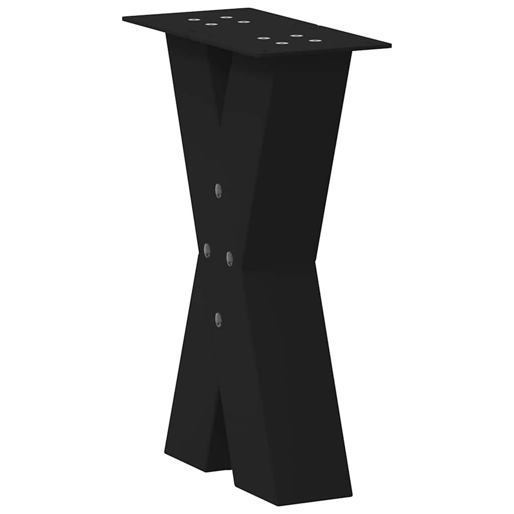 2 db acél fekete dohányzóasztal lábak x-alakú 28x(42-43) cm