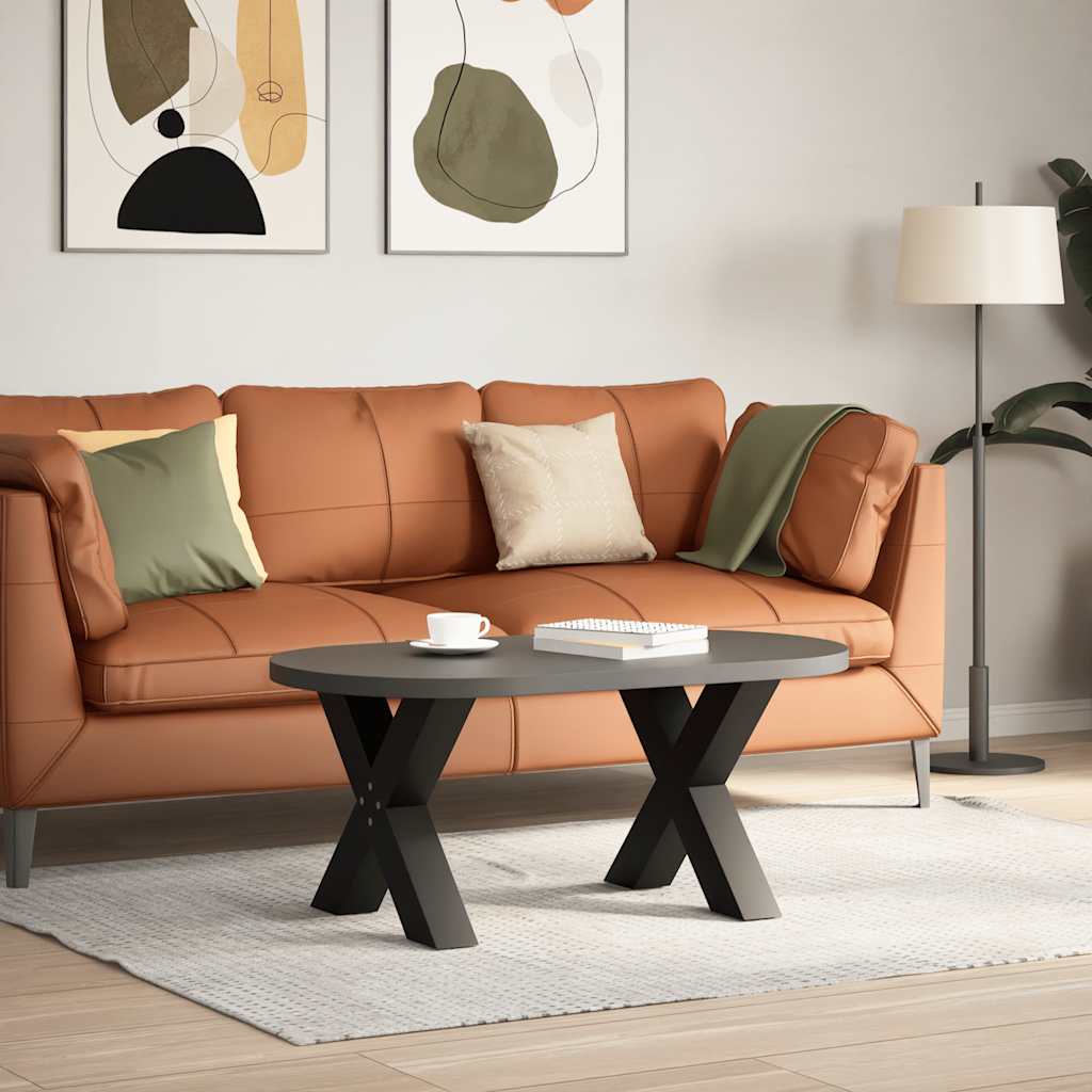 2 db acél fekete dohányzóasztal lábak x-alakú 50x(42-43) cm