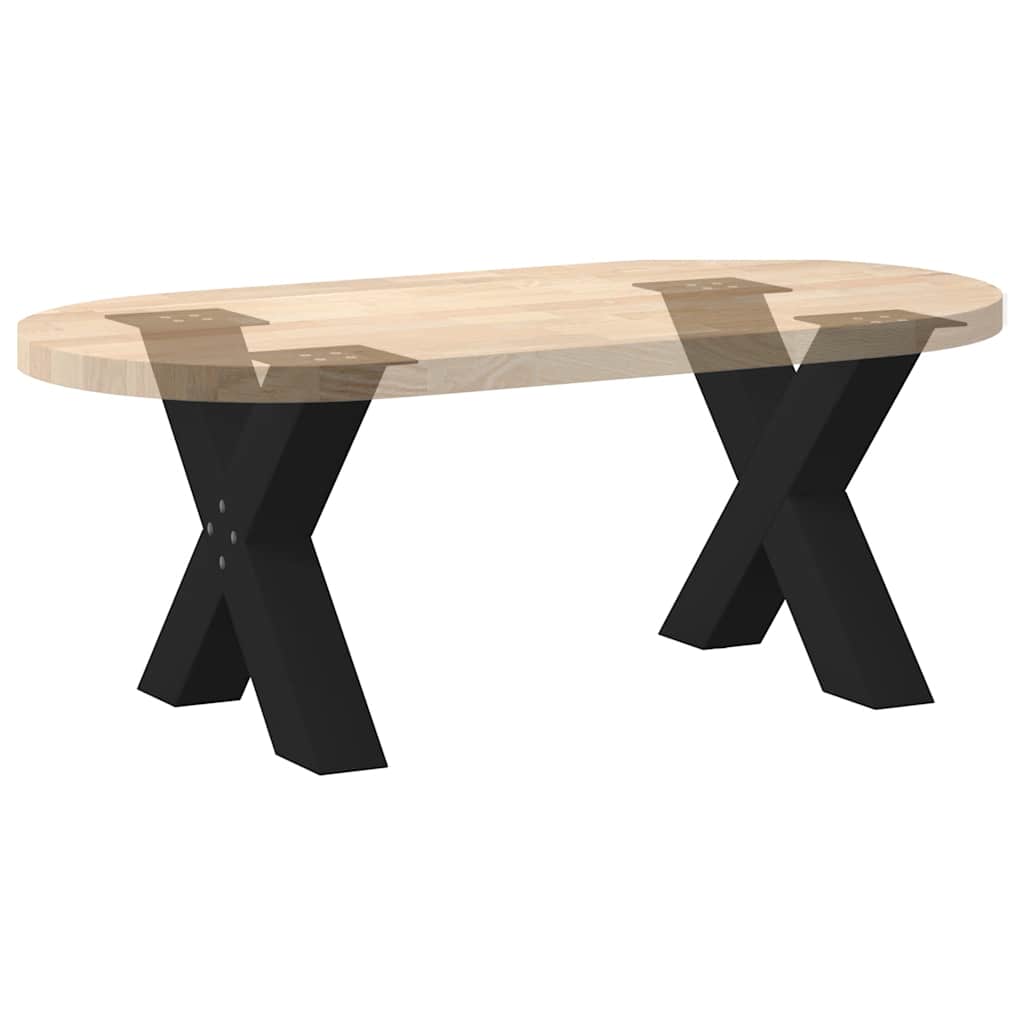 2 db acél fekete dohányzóasztal lábak x-alakú 50x(42-43) cm