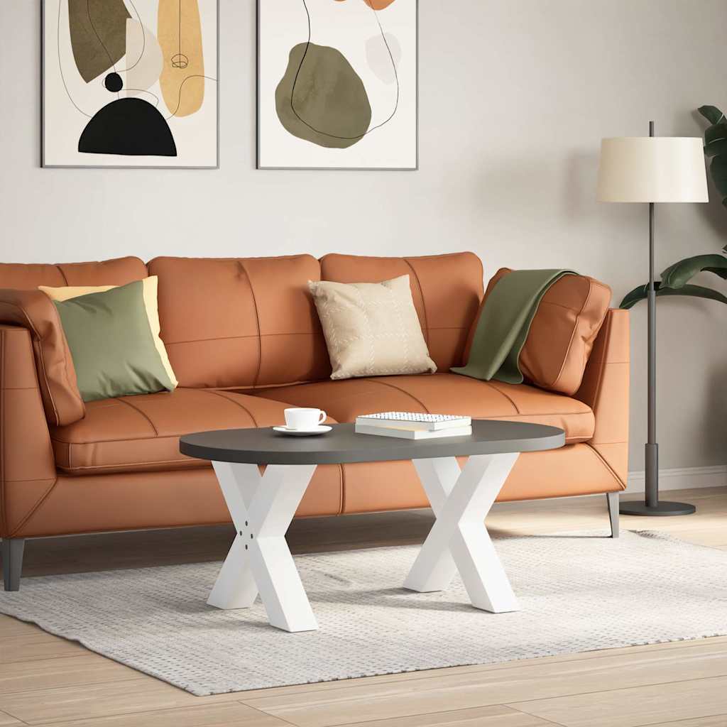 2 db fehér acél dohányzóasztal lábak x-alakú 50x(42-43) cm